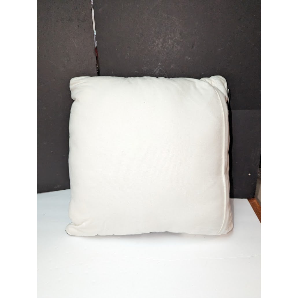 Kensington Garden SMall World Black and White Decorative Cotton Pillow 20x20 NEW