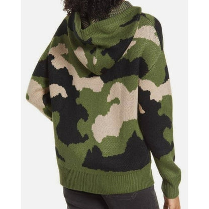 Cotton Emporium Pullover Hoodie Sweater Size Large in Camo Black Green Tan NWT