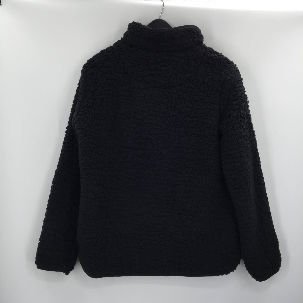 Thread & Supply Kangaroo Pouch Cozy Fleece Pullover 1/2 Zip Jacket Black/Leopard