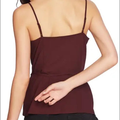 1.State NWT Lace Trim Plum Wrap Camisole Blouse Top Size Large