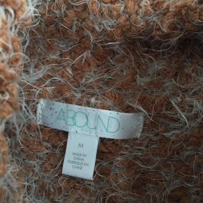 Abound Women's Fuzzy Knit Turtleneck Sweater Long Sleeves Tan Lion Marl Medium