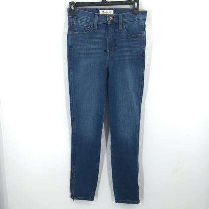 Madewell Roadtripper Jeggings High Rise Stretch Ankle Zip Skinny Jeans Blue 24