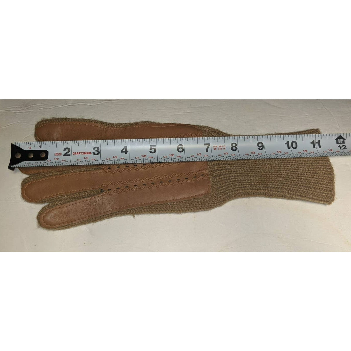 Vintage Two Tone Acrylic Knit Driving Gloves Vinyl Palmed Women's One Size 1980s