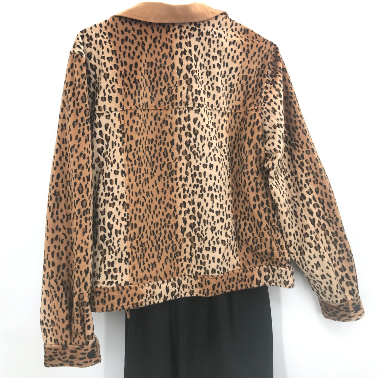 Rafaella Vintage Leopard 2 Piece Jacket & Romper Pants Set Long Sleeves SZ 13/14