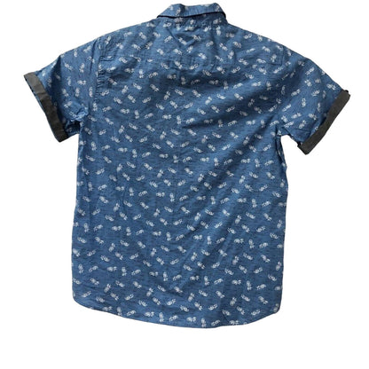 Eighty Eight Platinum Button Down Pineapple Print Shirt Large Cruise Cotton