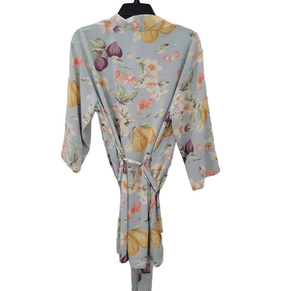 Vintage L.A. Intimates Short Robe Belt Small Floral Blue thigh High