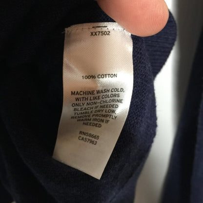 Wallin & Bros mens Pullover Sweater Long Sleeve Quarter Zip Navy Blue XL COTTON