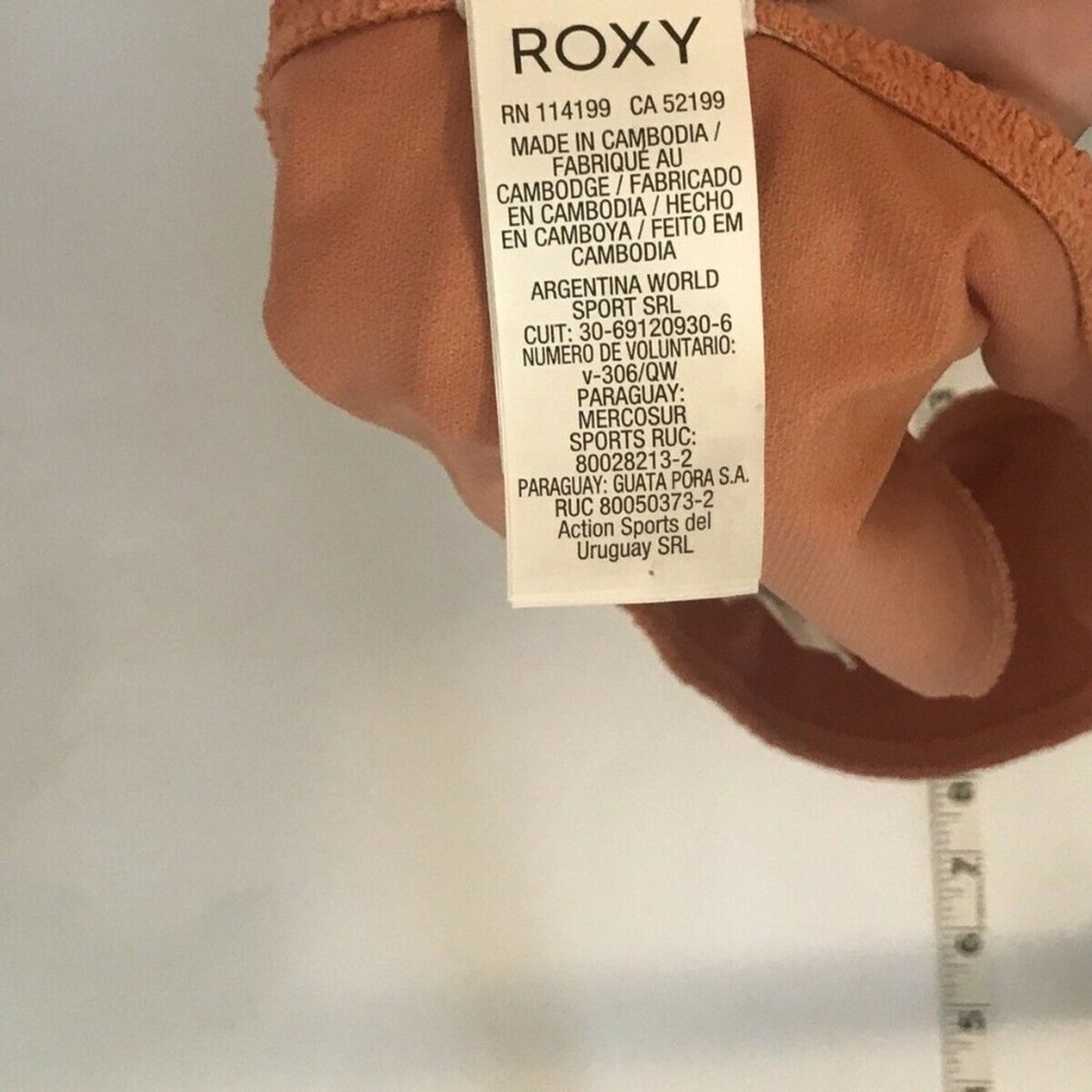 ROXY Sun Memory Textured Bikini Bottom Swimsuit Bathing Size Large