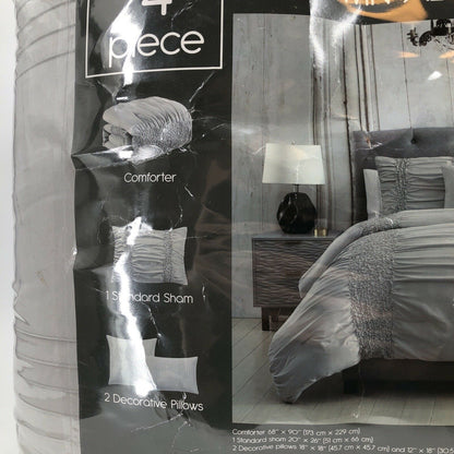 Hallmart Collectible Amalina 4-Pc Comforter Set Twin/ Twin XL Grey