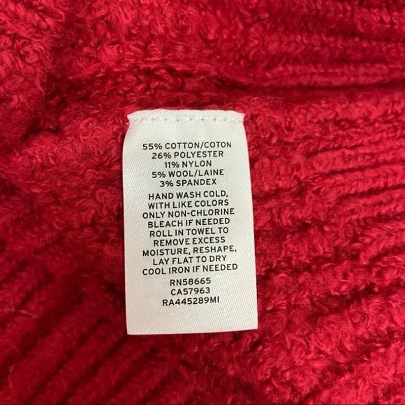 Rachel Parcell Red Scooter size Large NEW Cable and Bobble Turtleneck Sweater