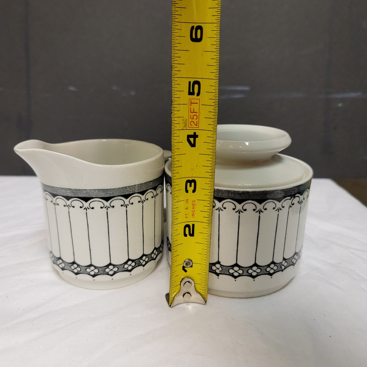 Contessa England Vintage Sugar Creamer Set JG Meakins Dinnerware Black White