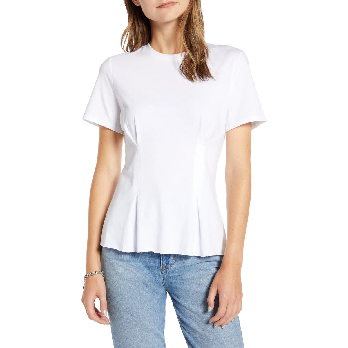 Treasure & Bond NWT White Corset Detail T-Shirt Size Small