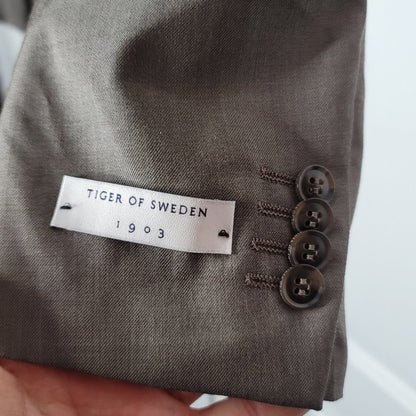 Tiger of Sweden Gray Blazer Fully Lined Size 54 Mens Coat Jacket Dress Wool