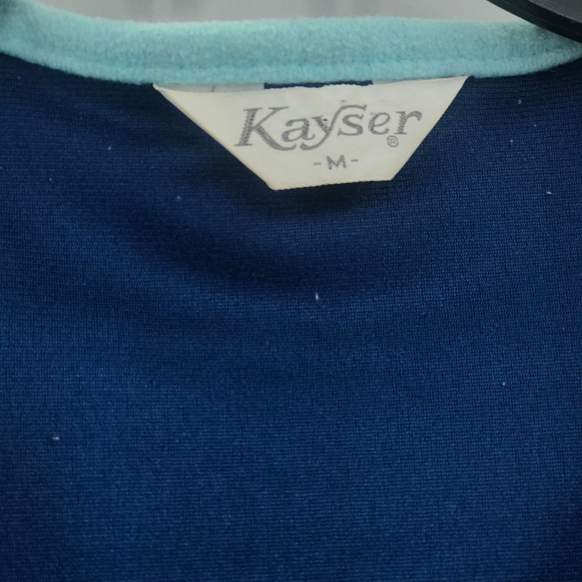 Kayser Vintage Front Zip Sleepwear Robe Dress Long Sleeve Blue Medium