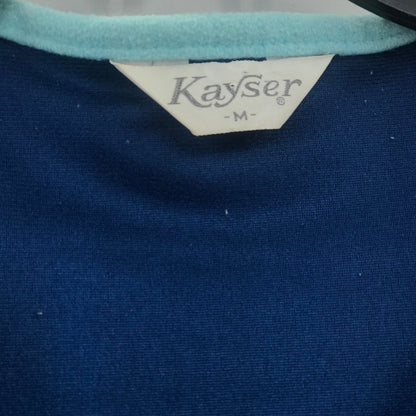 Kayser Vintage Front Zip Sleepwear Robe Dress Long Sleeve Blue Medium