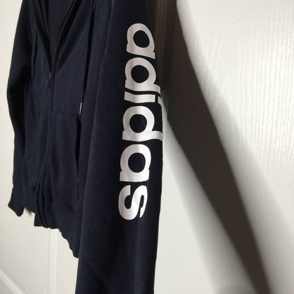 Adidas NWT Logo Spellout Navy Hoodie Sweatshirt Long Sleeve Small