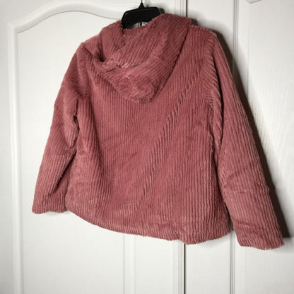 Elodie Faux Fur Jacket Long Sleeves Front Snap Size Large