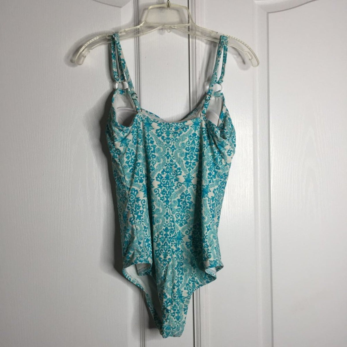 Catalina One Piece Swim / Bathing Suit Paisley Teal / White Size XL (16-18)