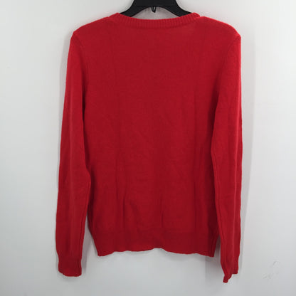 NWT 1901 Pullover Sweater Shoulder Button Crewneck Long Sleeve Red Size Small