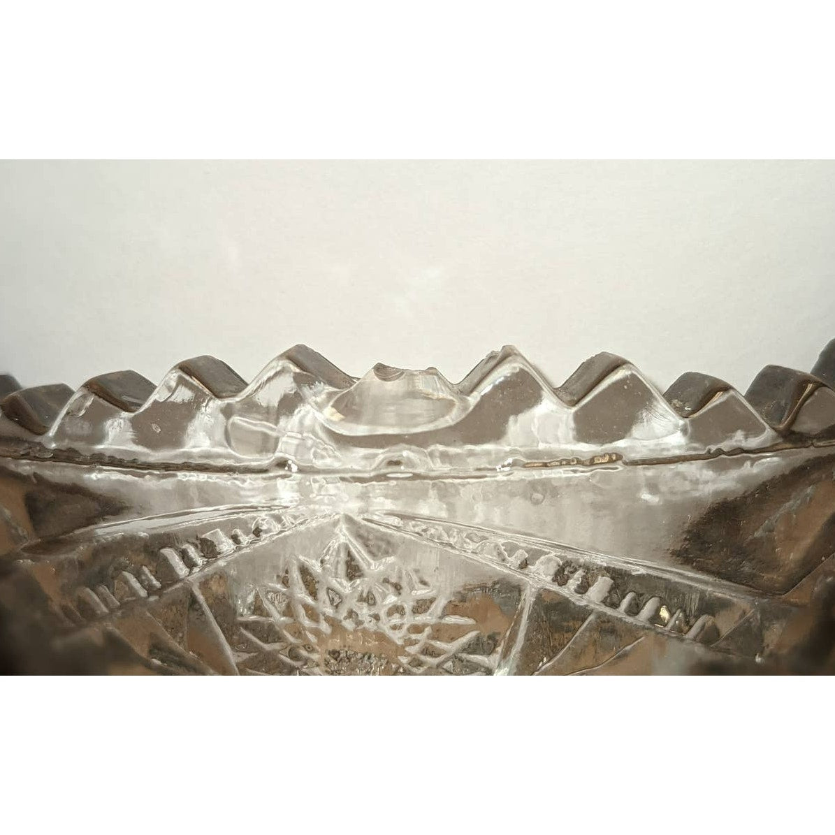 Set of Six EAPG Sawtooth Pressed Glass Bowls 4.5 Inch Slight Damage Around Edges