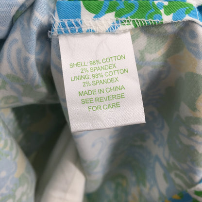 Lilly Pulitzer Skort Size 12 Lion Print Blue green yellow floral Shorts under