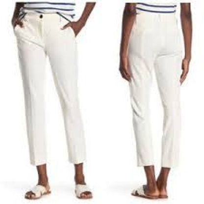 J. Crew Slim Ankle Crop Pants Size 8 White Slim Casual career