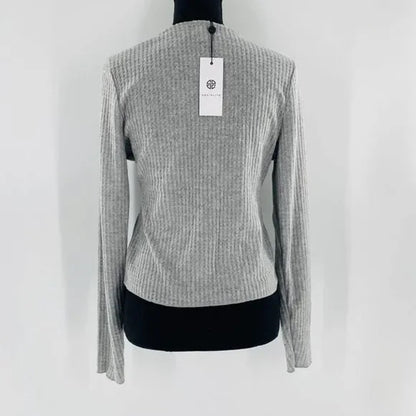 Socialite Women's Cropped Cardigan Sweater Small Grey NWT V-Neck Long Sleeve