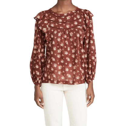 Madewell Tops Homestead Bouquet Size Medium NEW Ladder Trim Ruffle Cotton Blouse