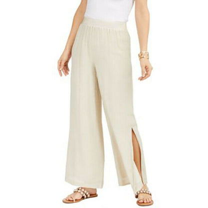 Thalia Sodi HAREM Wide-Leg Pull-On Comfort Pant Elastic Waistband Cream XL new