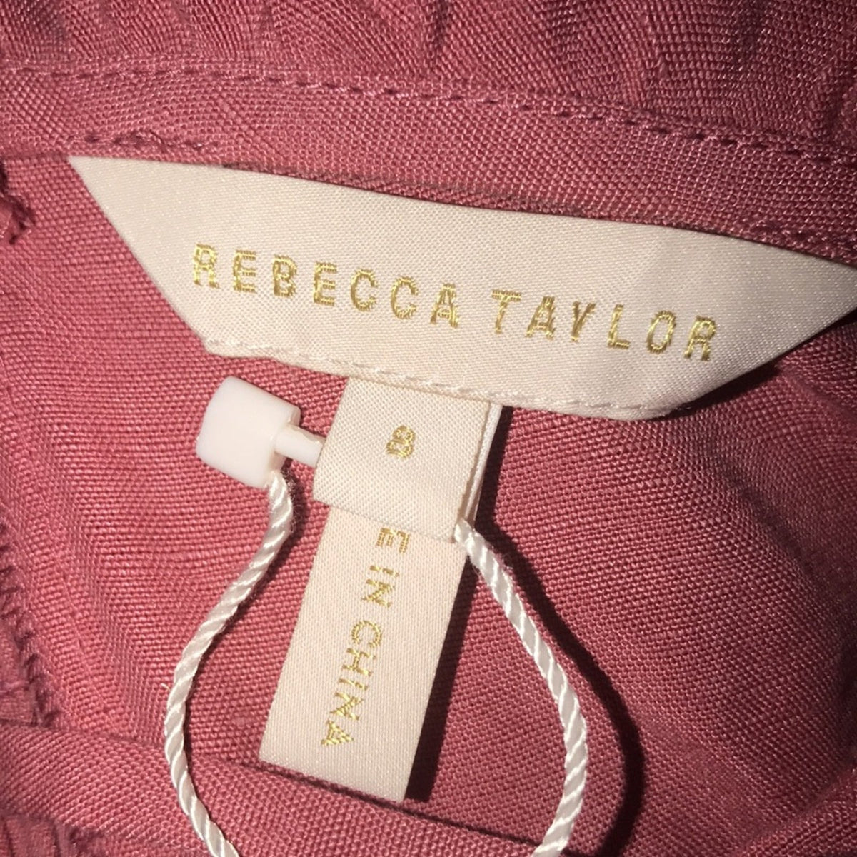 Rebecca Taylor Ruffle Detail Cotton & Linen Dress Size 8
