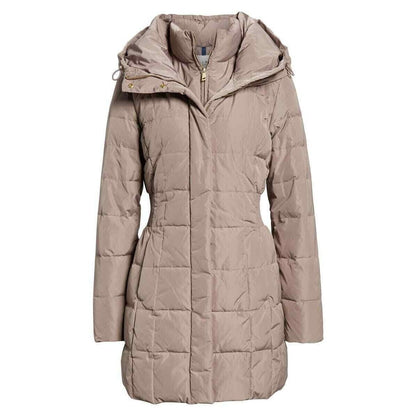 Cole Haan Signature Women's Cashew Hooded Down Feather Jacket Size Small NWT