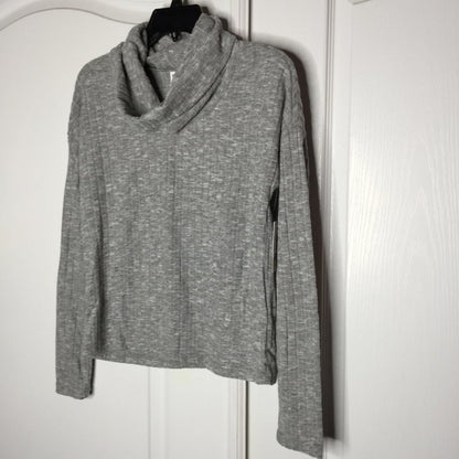 Bp Cozy Ribbed Turtleneck Top Relaxed Fit Long Sleeve Grey Heather Size Small