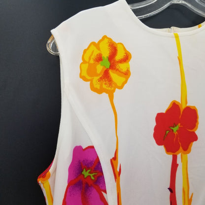 Alex Garay VINTAGE 14 Polyester 2PC Sleeveless Top Long sleeve Jacket Floral 70S