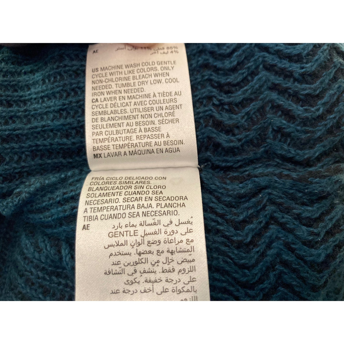 Style&co. Boxy Rib Knit Pullover Crew Sweater Top Size Large Dark Teal Blue NWT