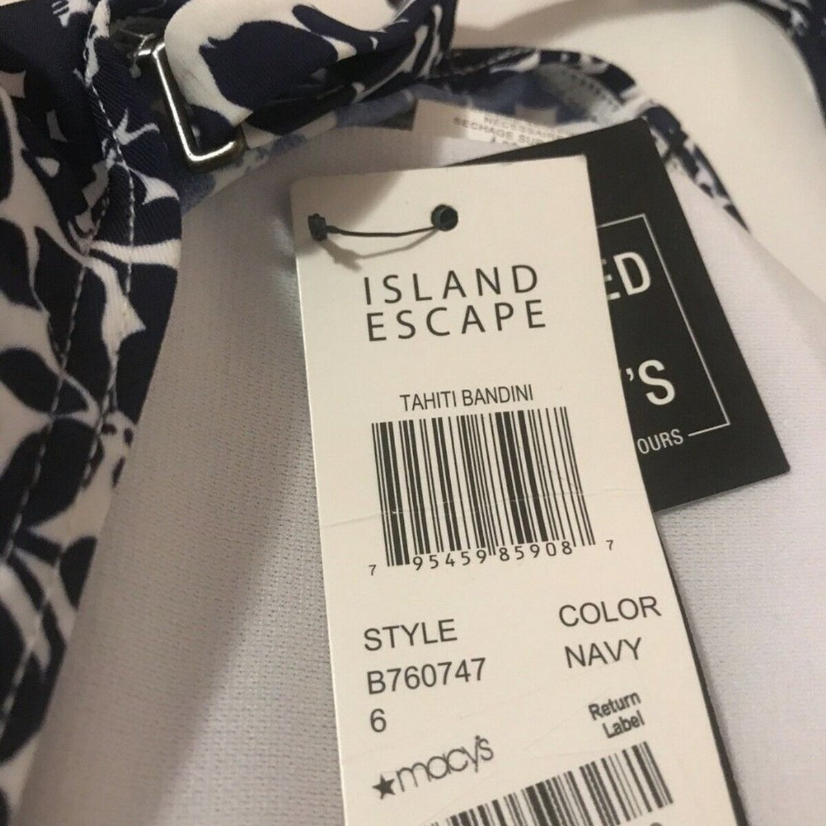 Bliss Floral Adjustable Strap Tankini Top Swimwear Size 6