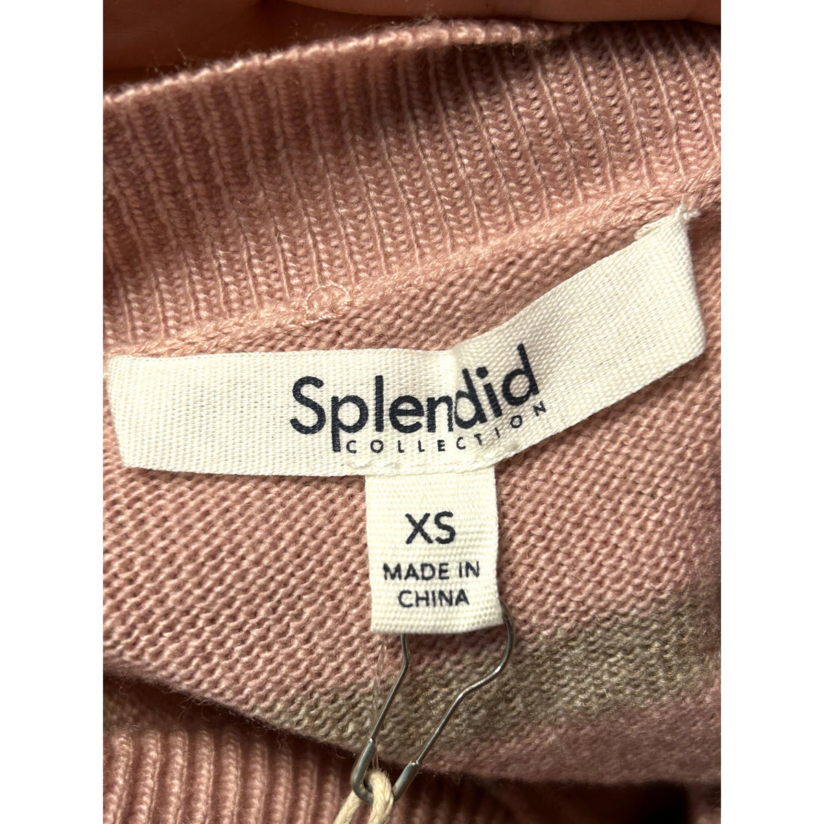 Splendid NWT Tradewinds Pink Gray Striped Crewneck Sweater Size XS