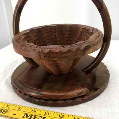 Carved Wooden Collapsible and Foldable Fruit Bowl - Fun and Unique Piece