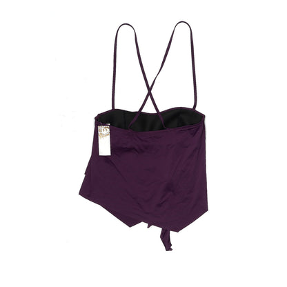 Becca Swimsuit Top Size 0X (Plus) Purple Sweetheart Neck Tankini Wrap Style