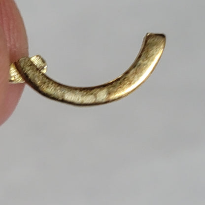 Vintage Costume Jewelry Fashion BE DIFFERENT gold over 925 Petite Cuff Earrings