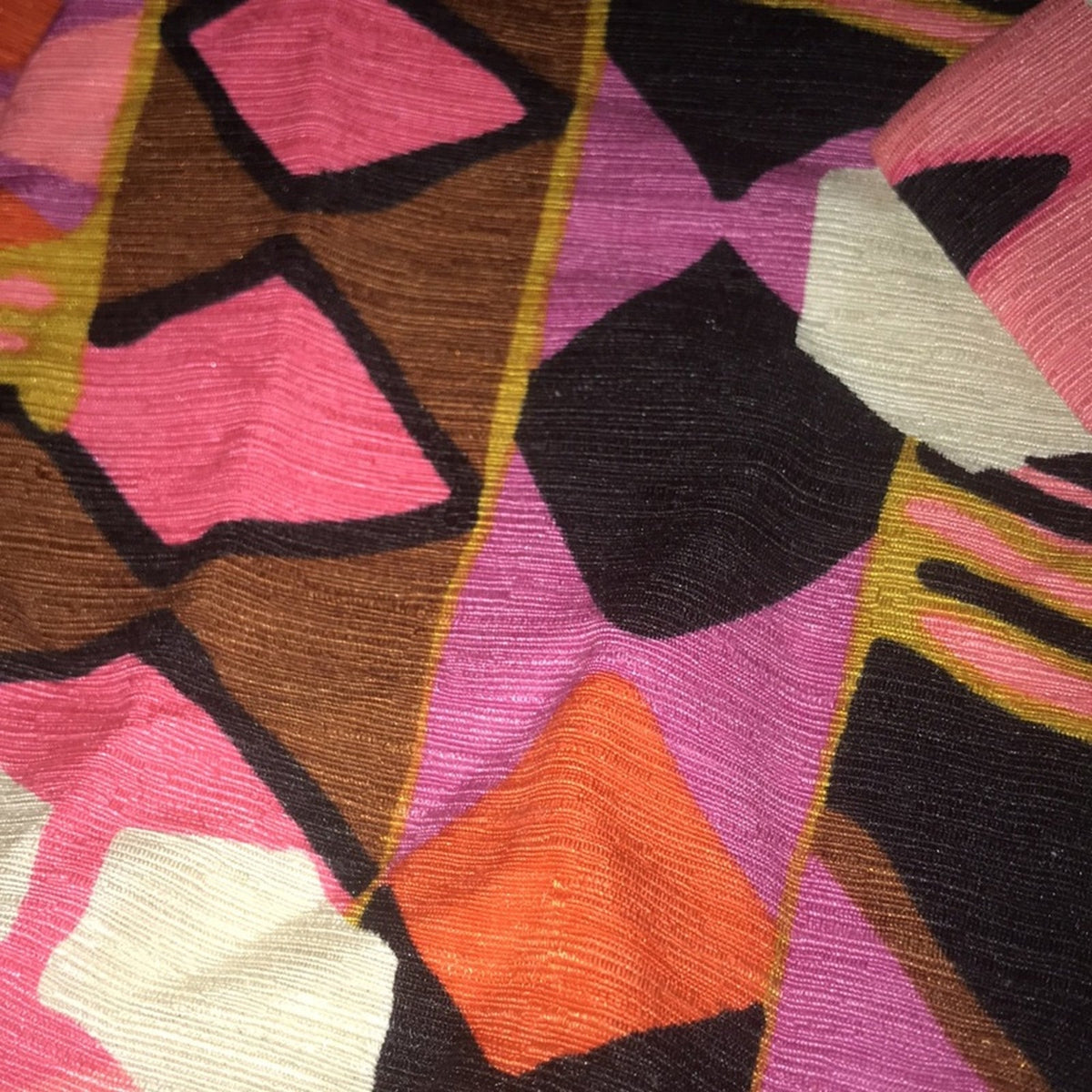 Anthracite PopArt Geometric Button Up  Silk Blazer Jacket 3/4 Sleeves Size 6