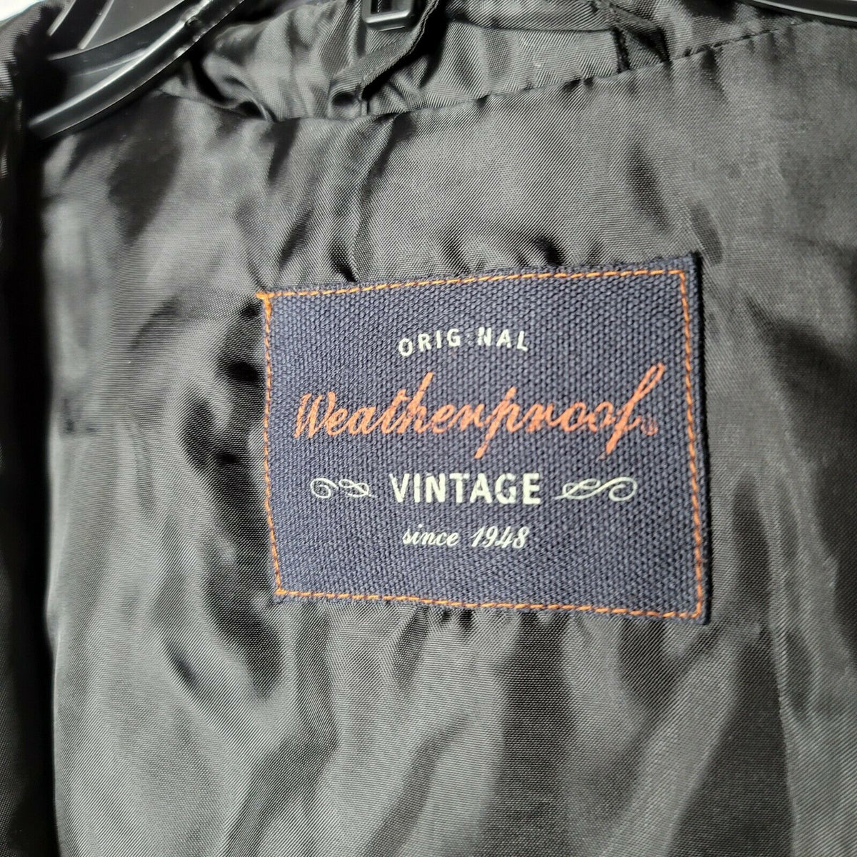 Original Weatherproof Vintage Zip Front Collar Nylon Lined Jacket Black X-Large