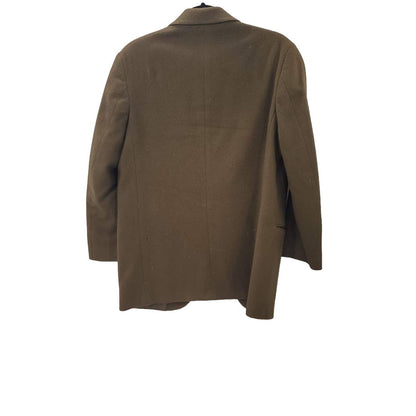 L.L. Bean Womans Olive Green Jacket Blazer Wool Vintage One Button Pockets
