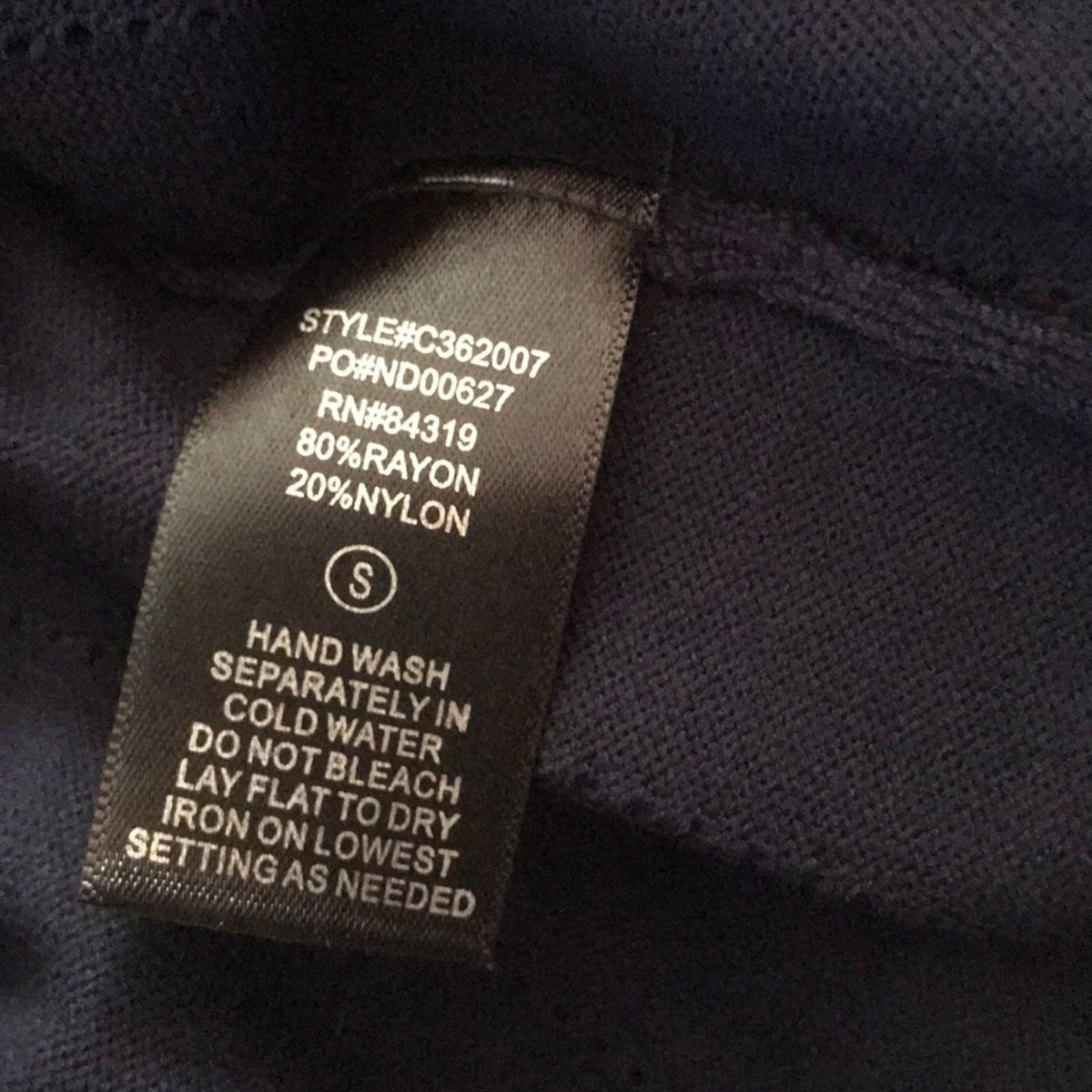 Cyrus Pointelle Scallop Trim Mock Neck Navy Tank Small