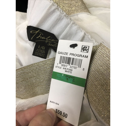 Thalia Sodi Women's Wide-Leg Pull-On Comfort Pant Elastic Waistband Cream Large