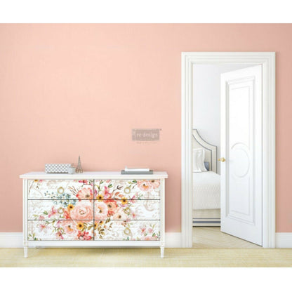 Re Design by Prima Transfer Sticker Rose Celebration 44x30" Pink Florals