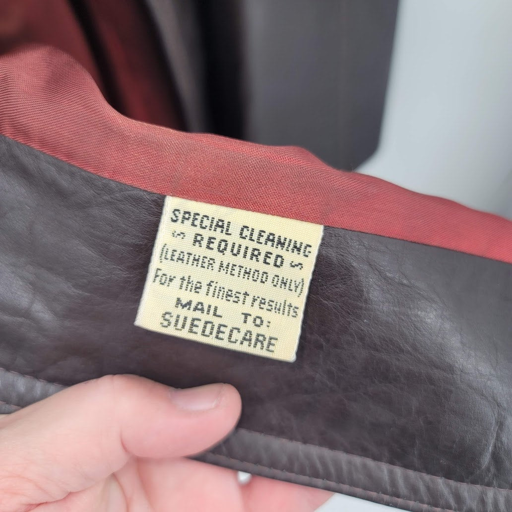 Genuine Leather Uruguay Coat Jacket Long Belted Size 9/10 Lined Wide Lapel