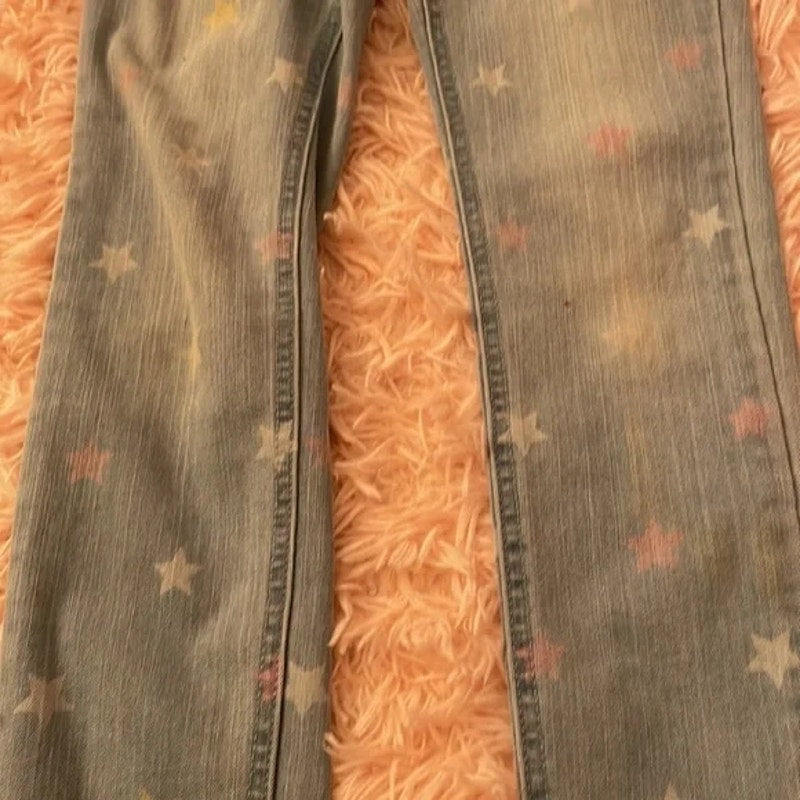 Studio V Vigoss Girls Skinny Jeans Size 12 Light Blue Wash with Pastel Stars NWT