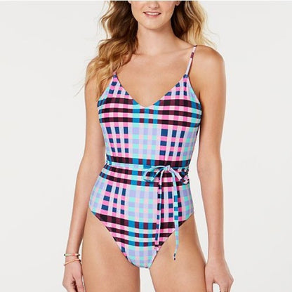 Hula Honey NWT Check It Out Plaid One Piece Swimsuit Small