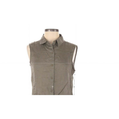 Vince Camuto Collared Sleeveless Blouse Top Open Front Button Bow & Tie Size XS