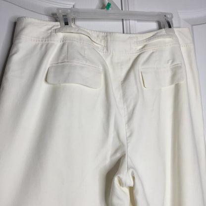 Ann Taylor Loft Flare Leg Pants Fully Lined Ivory size XL career 36" Waist